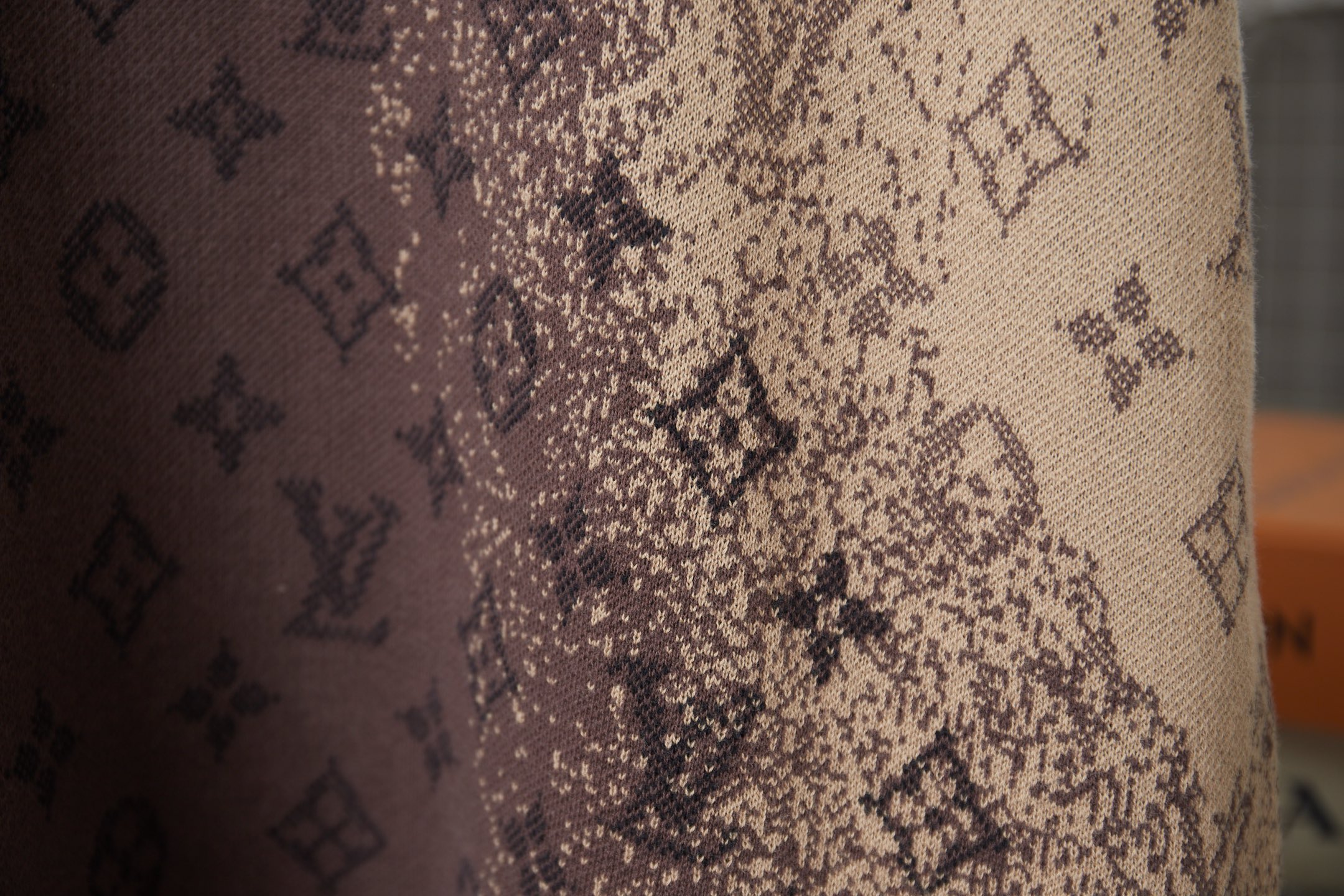 Louis Vuitton Lv Damier 暗纹渐变提花圆领短袖T恤衫