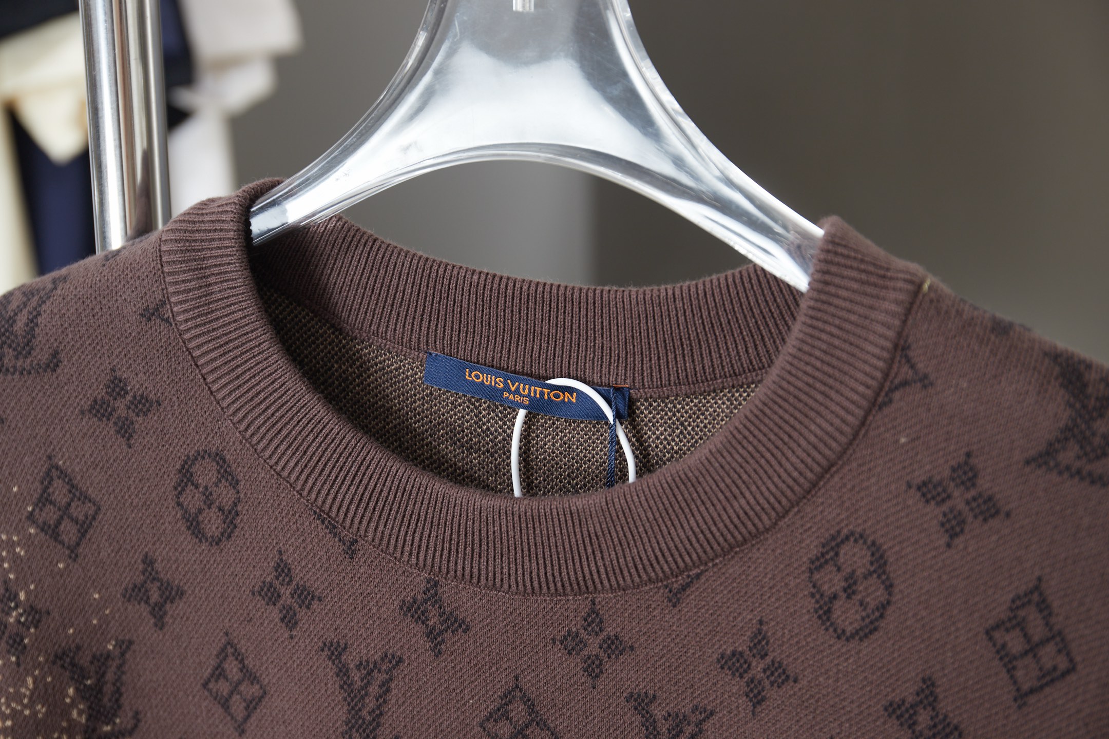 Louis Vuitton Lv Damier 暗纹渐变提花圆领短袖T恤衫