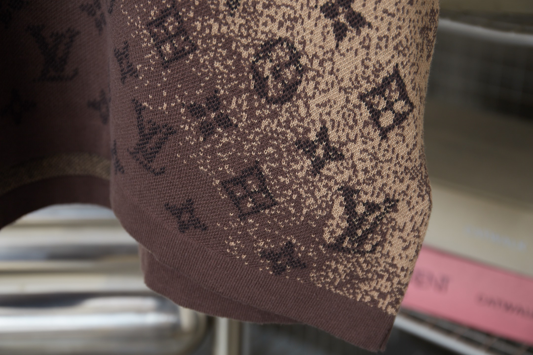 Louis Vuitton Lv Damier 暗纹渐变提花圆领短袖T恤衫