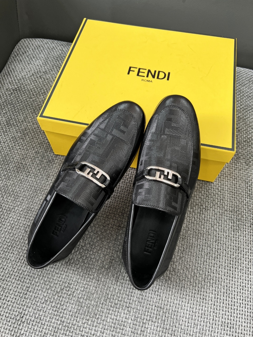 Fendi Style Black Leather Men's Shoes Lookbook Reference image 1