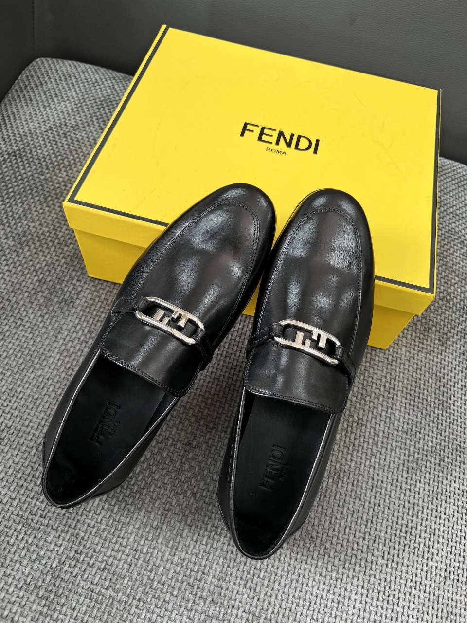 Fendi Style Black Leather Men's Shoes Lookbook Reference image 2
