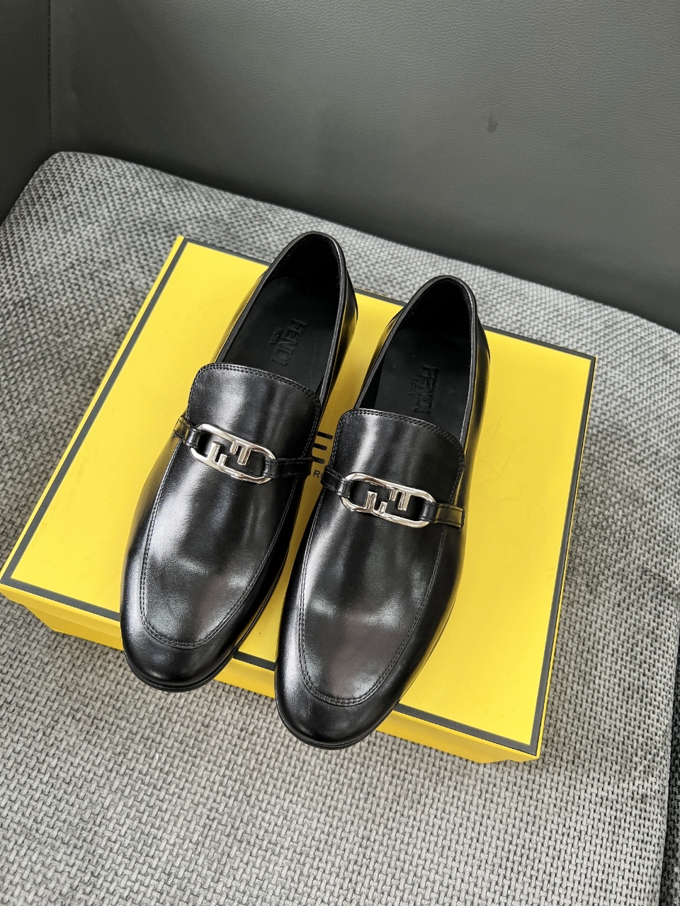 Fendi Style Black Leather Men's Shoes Lookbook Reference image 1
