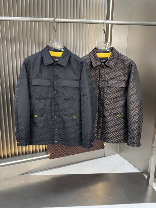 Fendi Men's FF Motif Padded Jacket Lightweight Winter Coat 1 Fendi Men's FF Motif Padded Jacket Lightweight Winter Coat