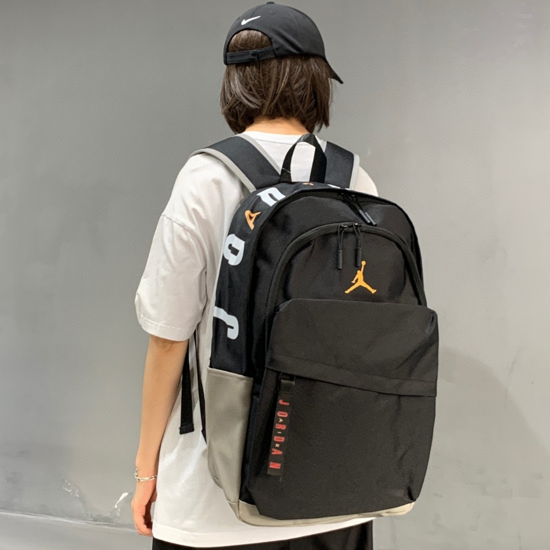 耐克乔丹织带字母logo高版本双肩包单肩包学生书包男女同款 2