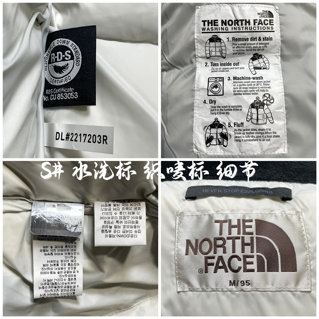 图片[7]-福利特价🔥S版 TNF 北面 Nuptse 地球款 袖标羽绒服 韩国出口同批次订单 高端零售 平台专供品质 刺绣采用进口田岛绣花 采用进口7号针 日本女皇绣线 保证每字饱满工 立体感清晰 内里填充国标羽绒，保暖性能更出色，轻便不厚重，压缩后的蓬松度恢复性好 原厂定制40D格子四级防水布料，内胆采用40T高密度胆布，防跑绒 并保证手感及膨松度，内里采用尼龙Nylon双重双层封禁设计，不会出现任何跑绒现象，内置抽拉绳扣的可调节下摆，可防风防寒 拉链采用吉田YKK原厂定制，刻字清晰，拉感完美顺滑不卡齿 辅料及扣子均采用原版一样铜芯弹簧【非市面铁芯弹簧】品质可随意对比 尺码：XS S M L XL XXL-选品中心