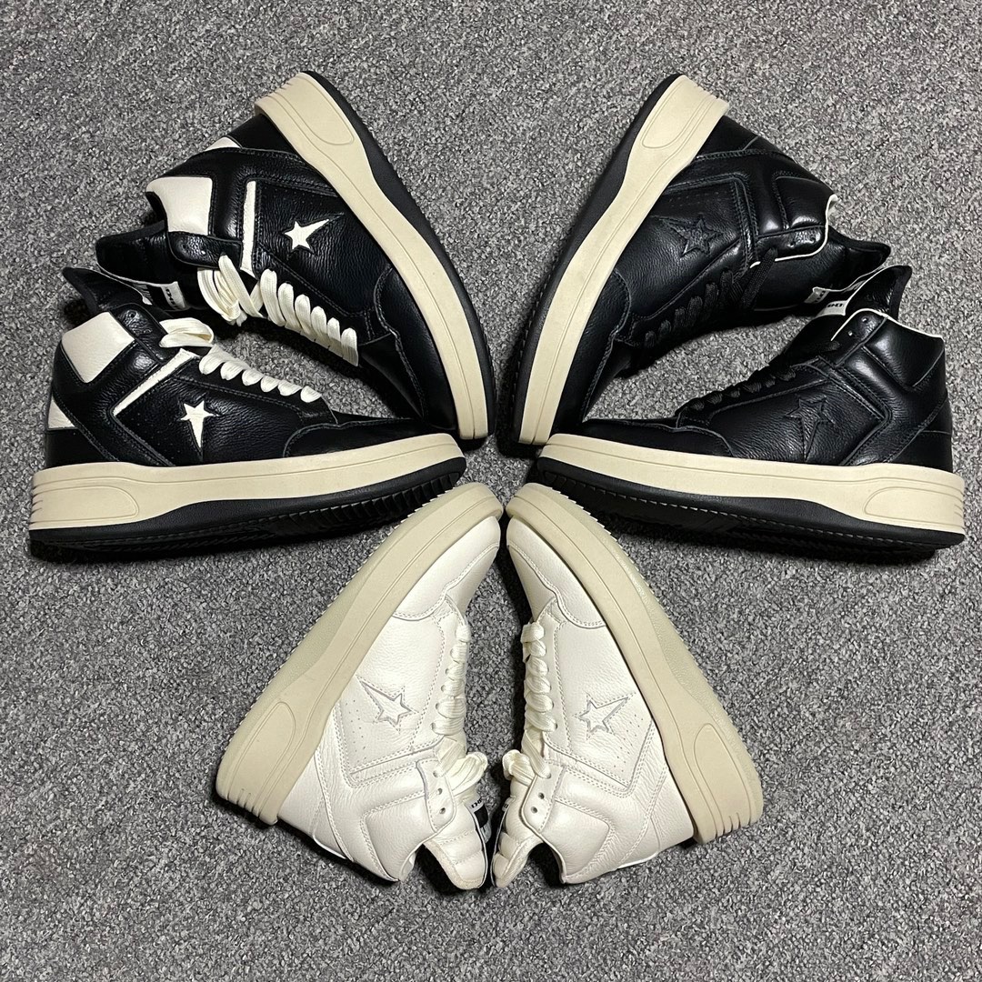  纯原 Converse x Rickowens x瑞克欧文斯匡威联名 厚底高帮休闲板鞋 平台外贸 高端