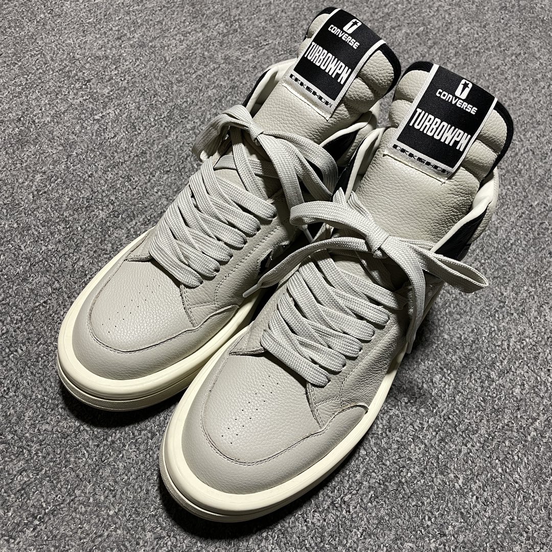  纯原 Converse x Rickowens x瑞克欧文斯匡威联名 厚底高帮休闲板鞋 平台外贸 高端
