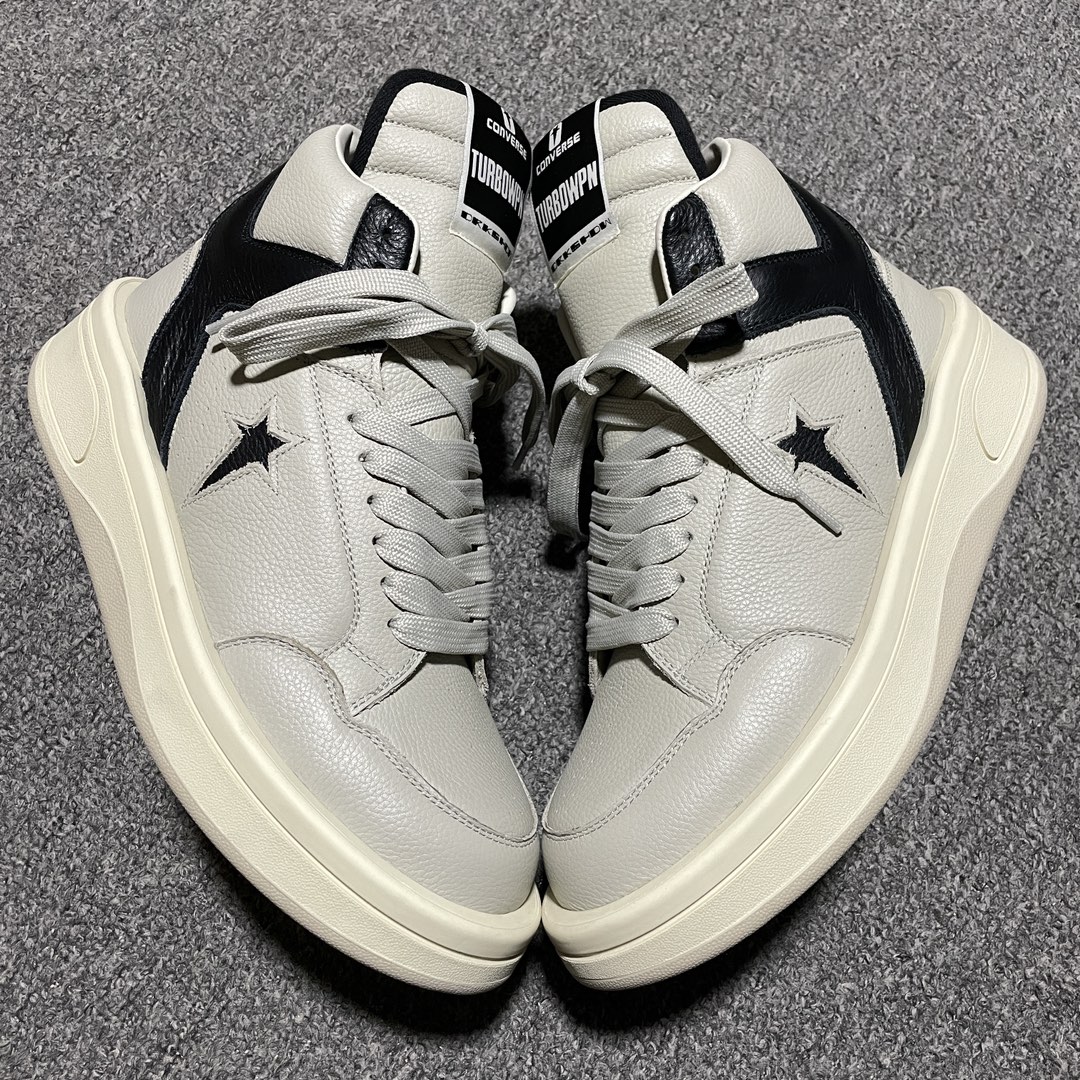  纯原 Converse x Rickowens x瑞克欧文斯匡威联名 厚底高帮休闲板鞋 平台外贸 高端