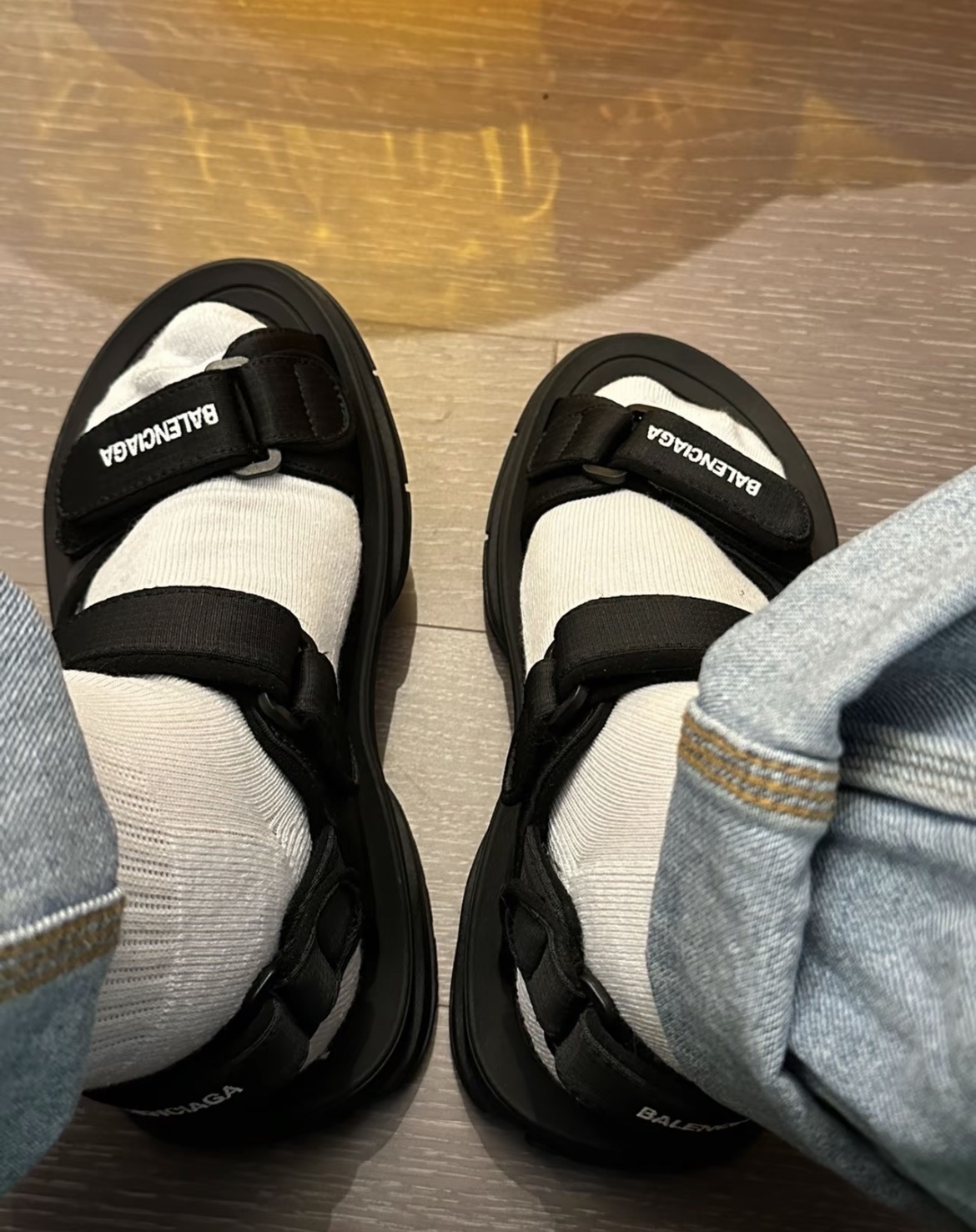 Balenciaga Tourist Fabric Velcro Beach Sandals - Shoe 9