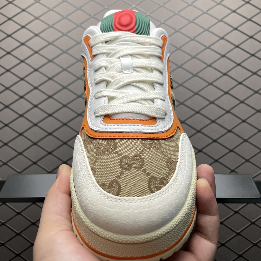 本地自取 海淘专供 Gucci 古驰 24ss RE-Web 春夏新款 复古休闲板鞋 海淘专供品质 正确楦型 配件齐全 进口皮料/羊皮内里 9