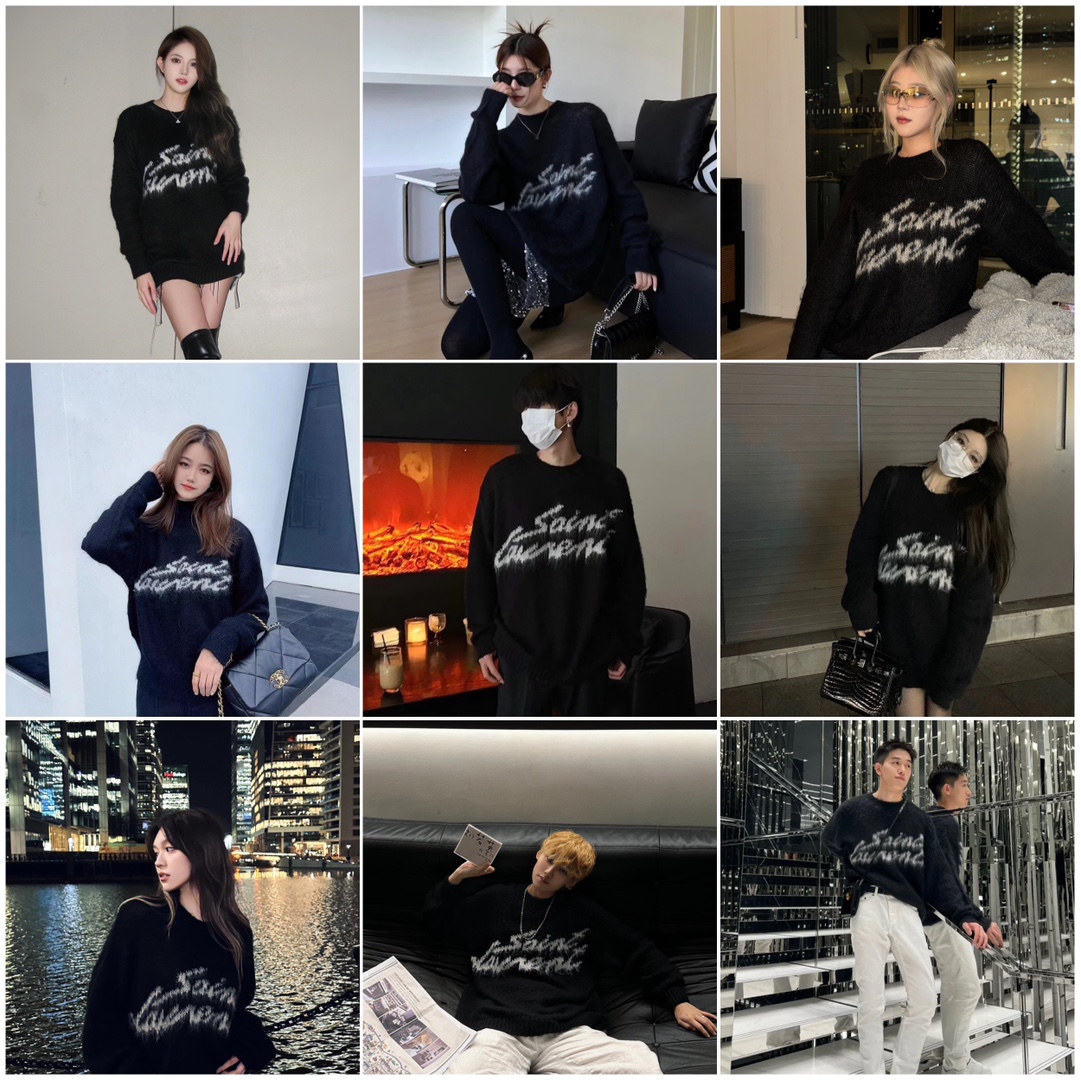 图片[7]-S# YSL 圣罗兰 海马毛 提花字母毛衣 真正原版购回开发打版 高端零售专供 品质保证 100%放心出街 尺码：S M L-选品中心