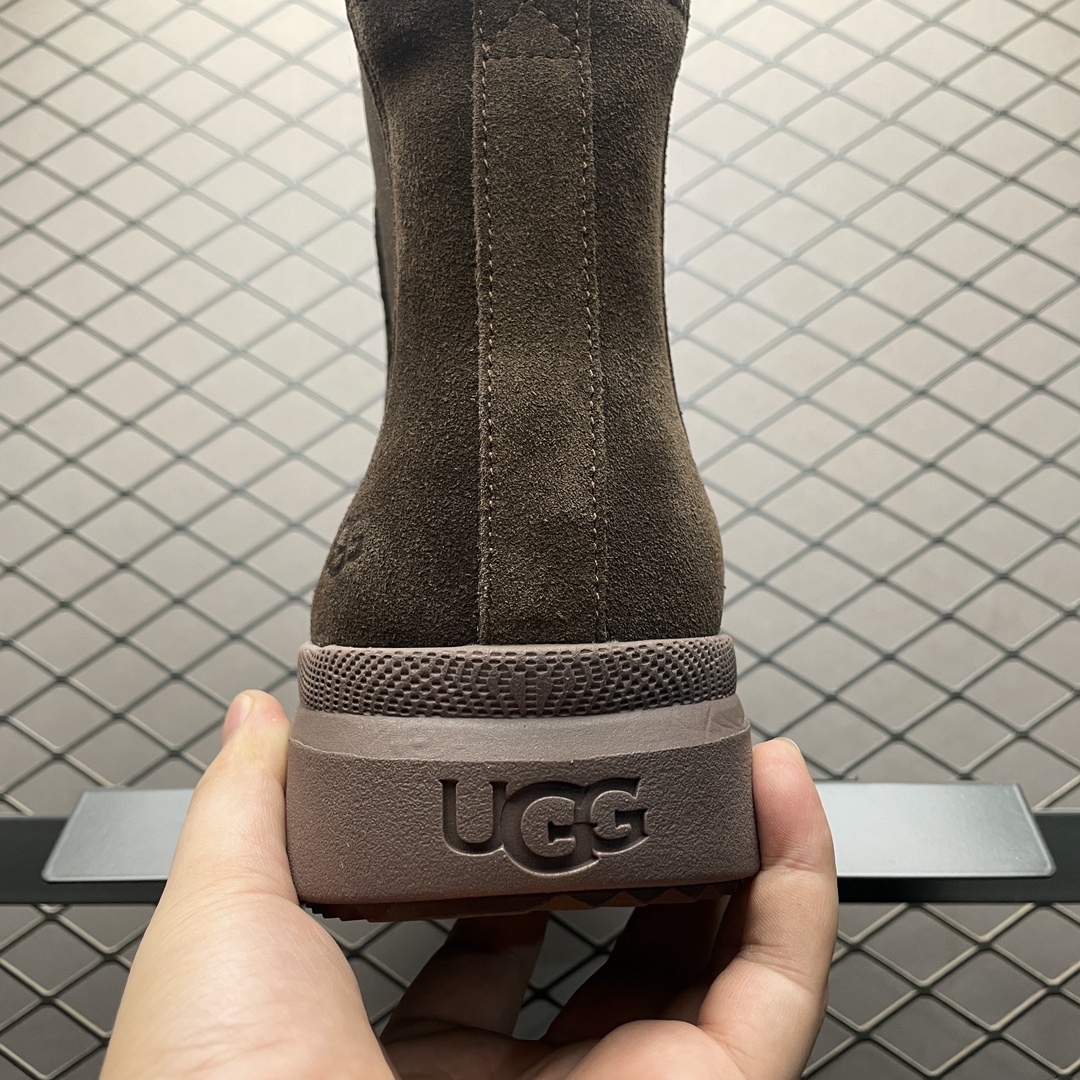 图片[2]-平台外贸专供 UGG Burleigh Chelsea 切尔西 男士高帮雪地靴 1152050 十年品牌制鞋代工厂生产线出品 注重每一处细节 隆丰A级真羊皮毛一体 完全遵循ZP工艺流程打造 尺码：40 41 42 43 44 45-选品中心