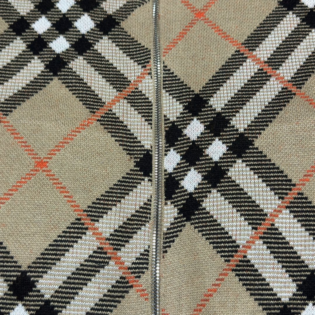 图片[4]-S# BBR 巴宝莉 格纹拉链羊毛毛衣 高端零售专供 真正原版开发 品质保证 100%放心出街 尺码：S M L XL-选品中心