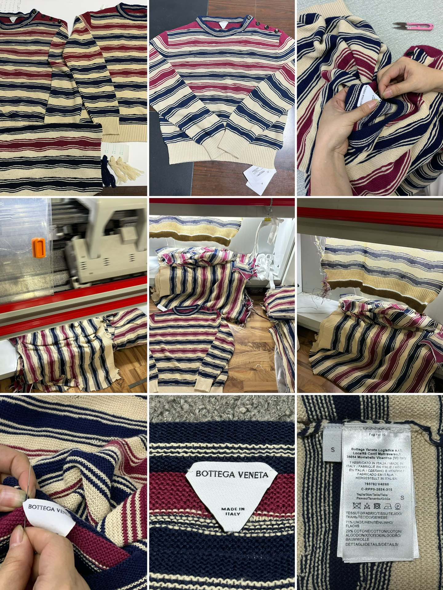 图片[9]-S# BV 葆蝶家 三色条纹针织毛衣 高端零售专供 真正原版开发 品质保证 100%放心出街 尺码：S M L XL-选品中心