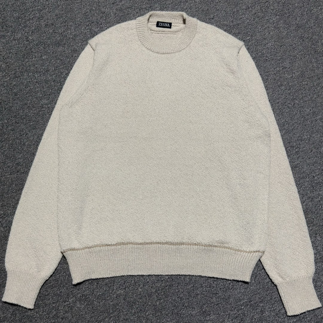 S# Zegna 杰尼亚 老钱风 圆领针织毛衣 真正原版购回开发打版 高端零售专供 品质保证 100%放心出街 尺码：48 50 52-选品中心