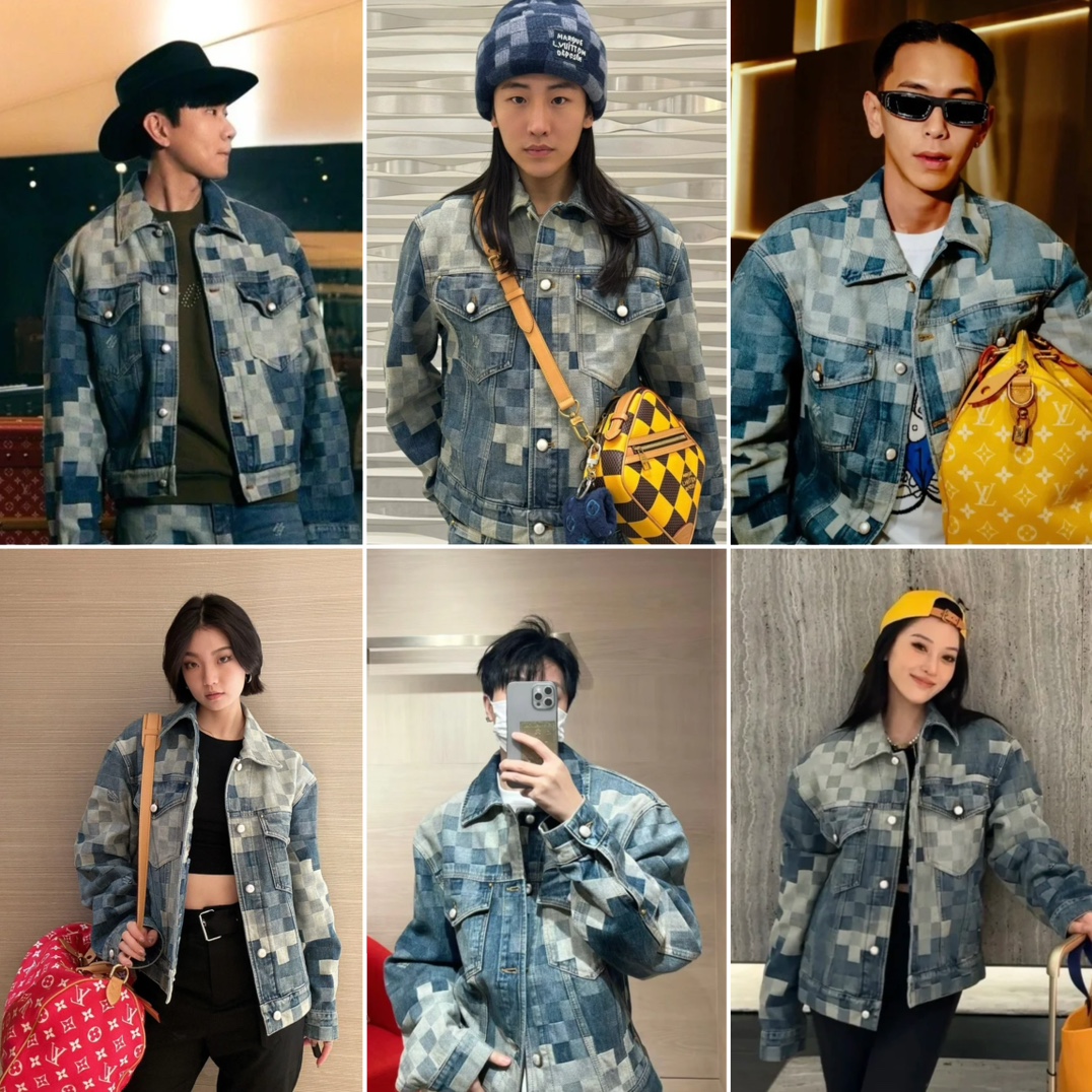 图片[7]-S# LV 菲董联名 马赛克棋盘格牛仔外套 真正原版购回开发打版 高端零售专供 品质保证 100%放心出街 尺码：46 48 50 52-选品中心