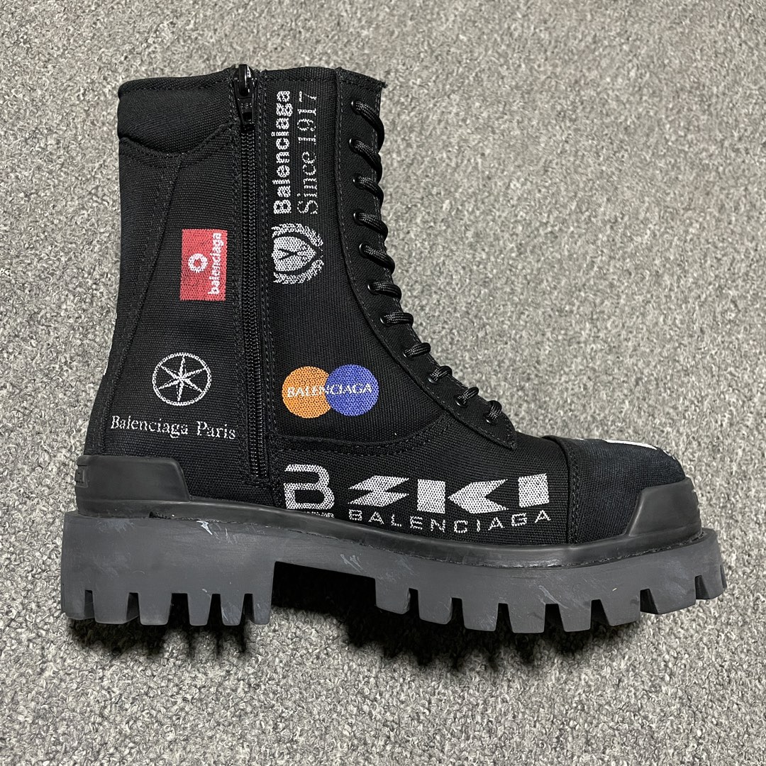 图片[3]-纯原 Balenciage 巴黎世家 Combat Strike 涂鸦高帮做旧靴 原档案原楦数据开发 高端外贸专供品质 高筒穿搭神器 鞋面采用重工水洗牛仔布 工序繁杂 经久耐穿 尺码：39 40 41 42 43 44 45 比运动鞋偏大一码-选品中心