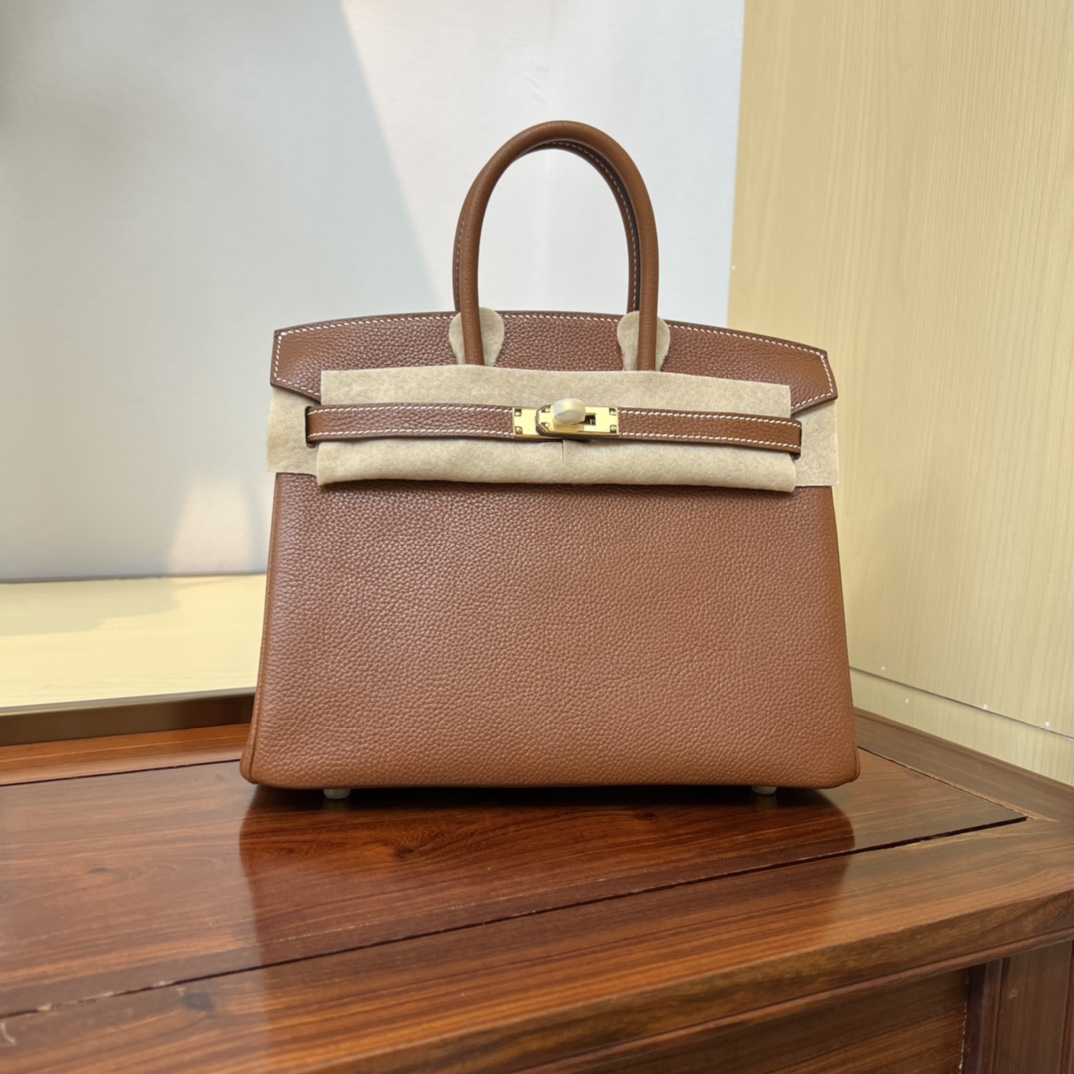 Hermes Birkin Bags Handbags Brown Coffee Color Sewing Gold Hardware