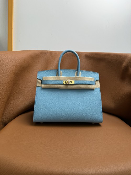 Elegant Birkin 25 Epsom Leather Handbag with Gold-tone Hardware 1 Elegant Birkin 25 Epsom Leather Handbag with Gold-tone Hardware