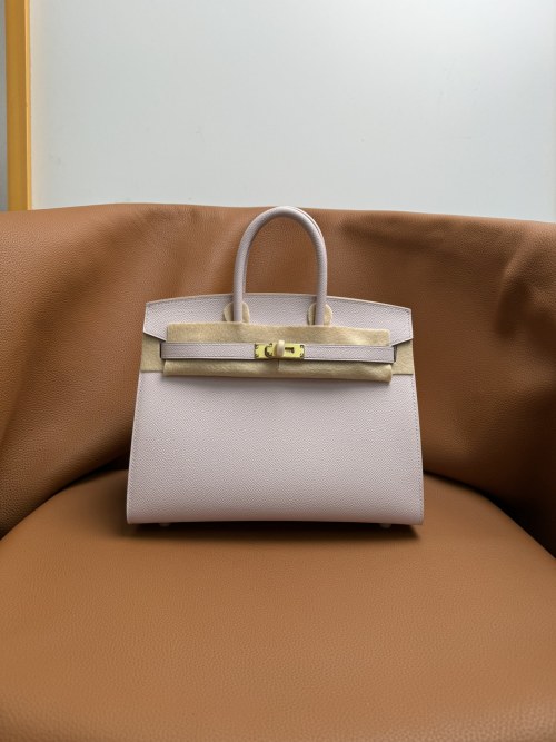 Elegant Birkin 25/30cm Epsom Leather Handbag - Dreamy Pink Purple 1 Elegant Birkin 25/30cm Epsom Leather Handbag - Dreamy Pink Purple