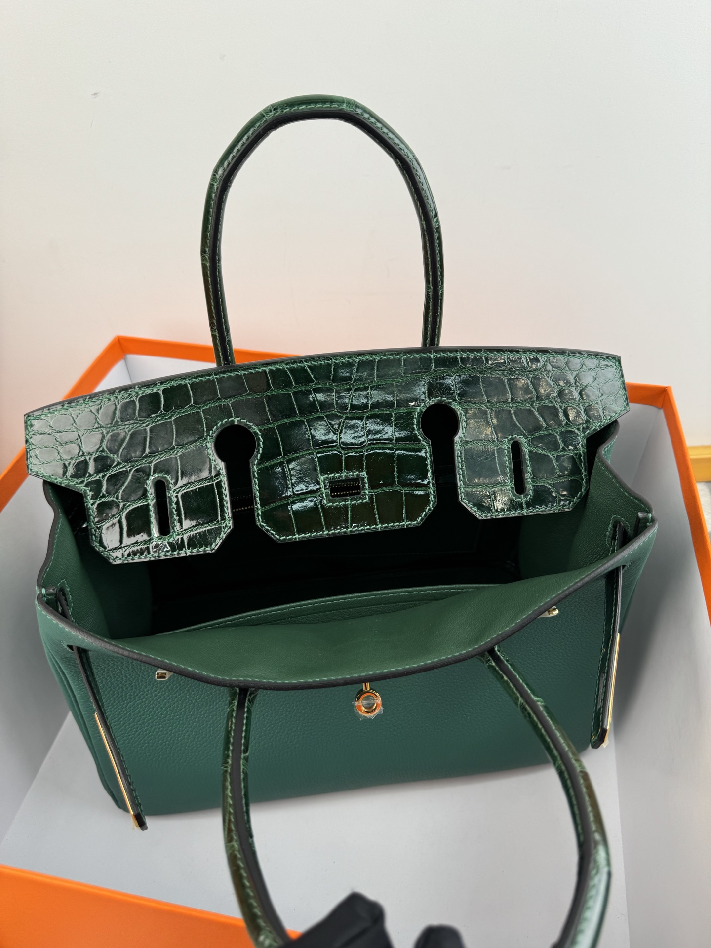 Birkin 30cm Emerald Green Togo Leather and Crocodile Gold Hardware 8 i1739698409759 8551 0 7