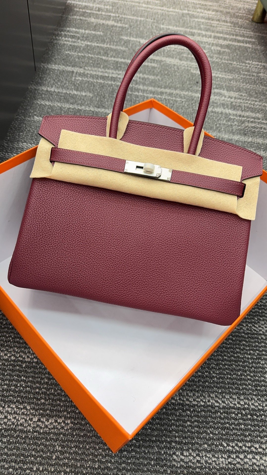✨BK30 vino tinto Togo piel Birkin 30cm610. 35. 660
