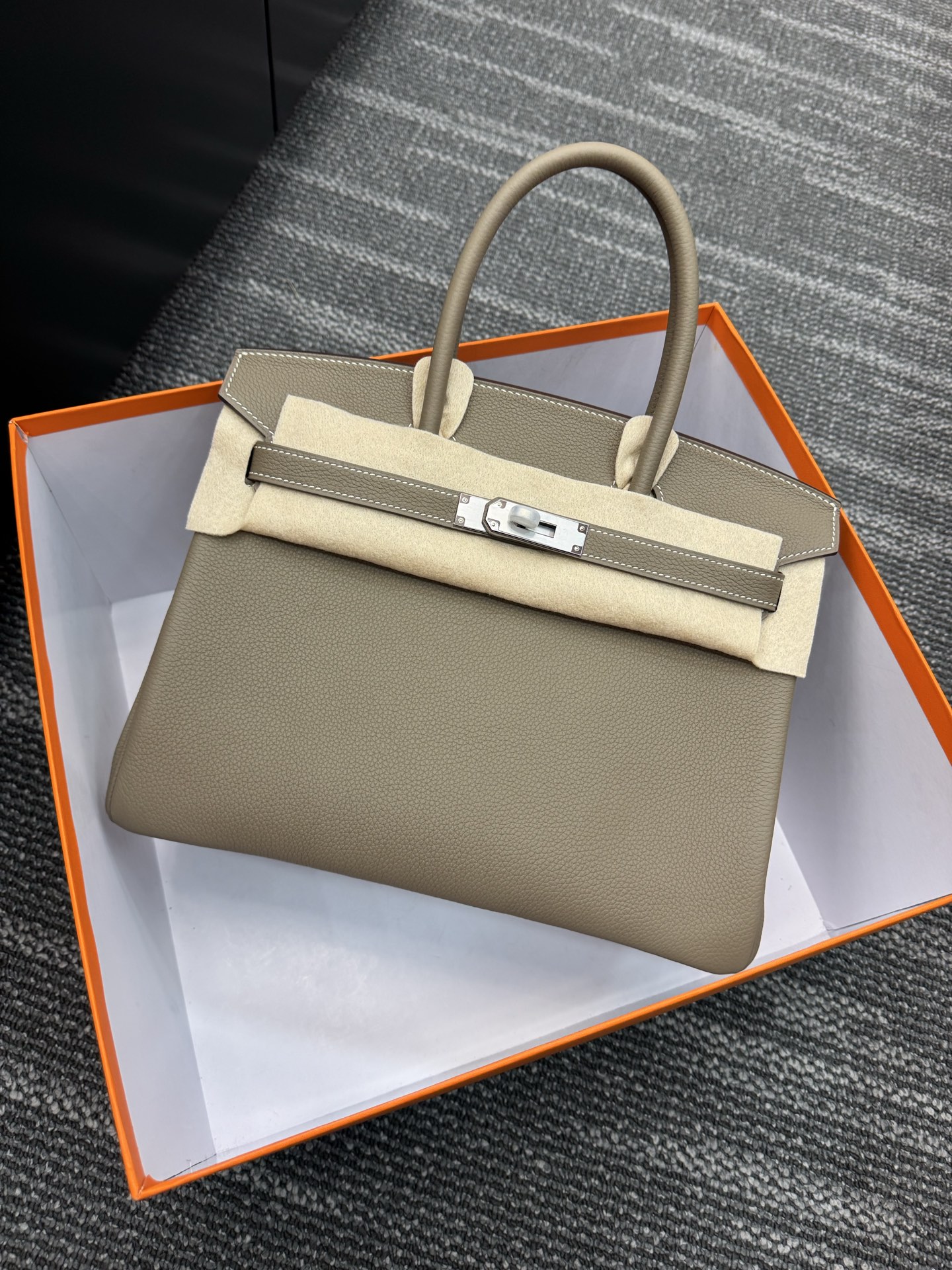 ✨BK30 gris elefante, piel Togo Birkin 30cm 610. 35. 660