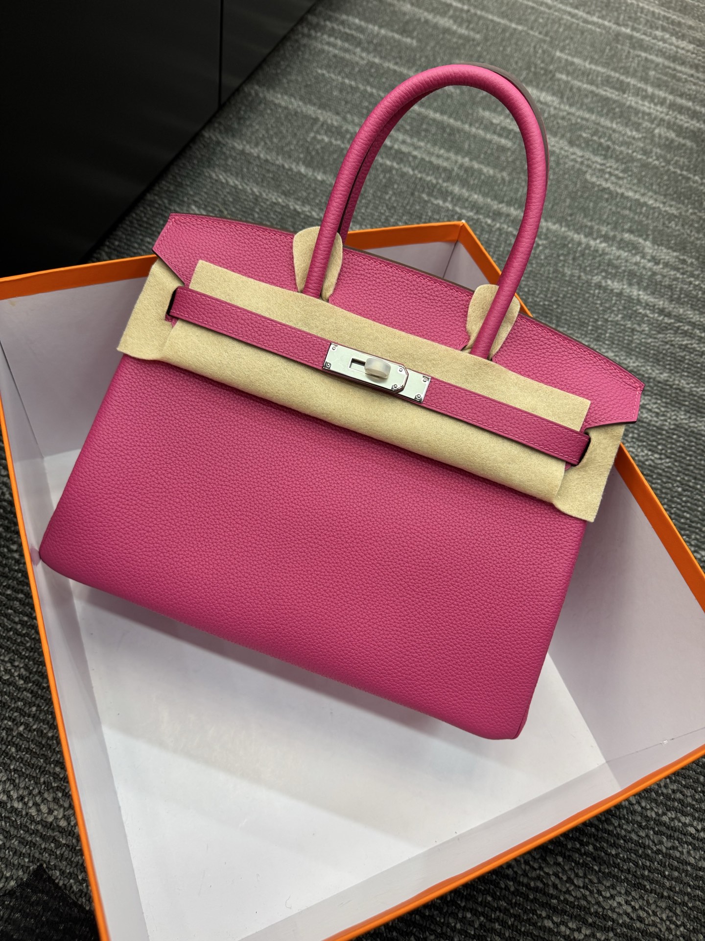 ✨BK30 púrpura rosa, piel Togo Birkin 30cm 610. 35. 660