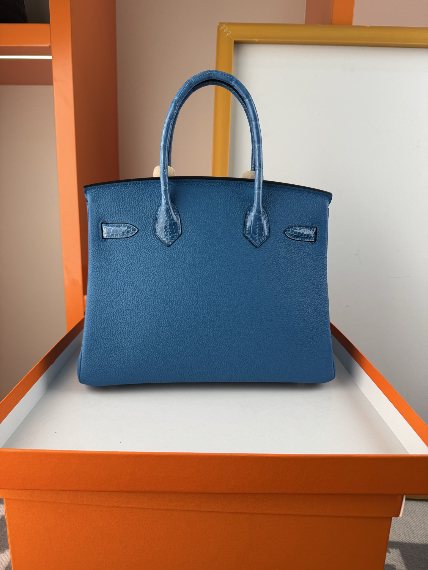 Hermès Birkin 30cm Touch Paradise Blue Togo Leather & Alligator Handbag 3 i1747725036376 7582 0 1