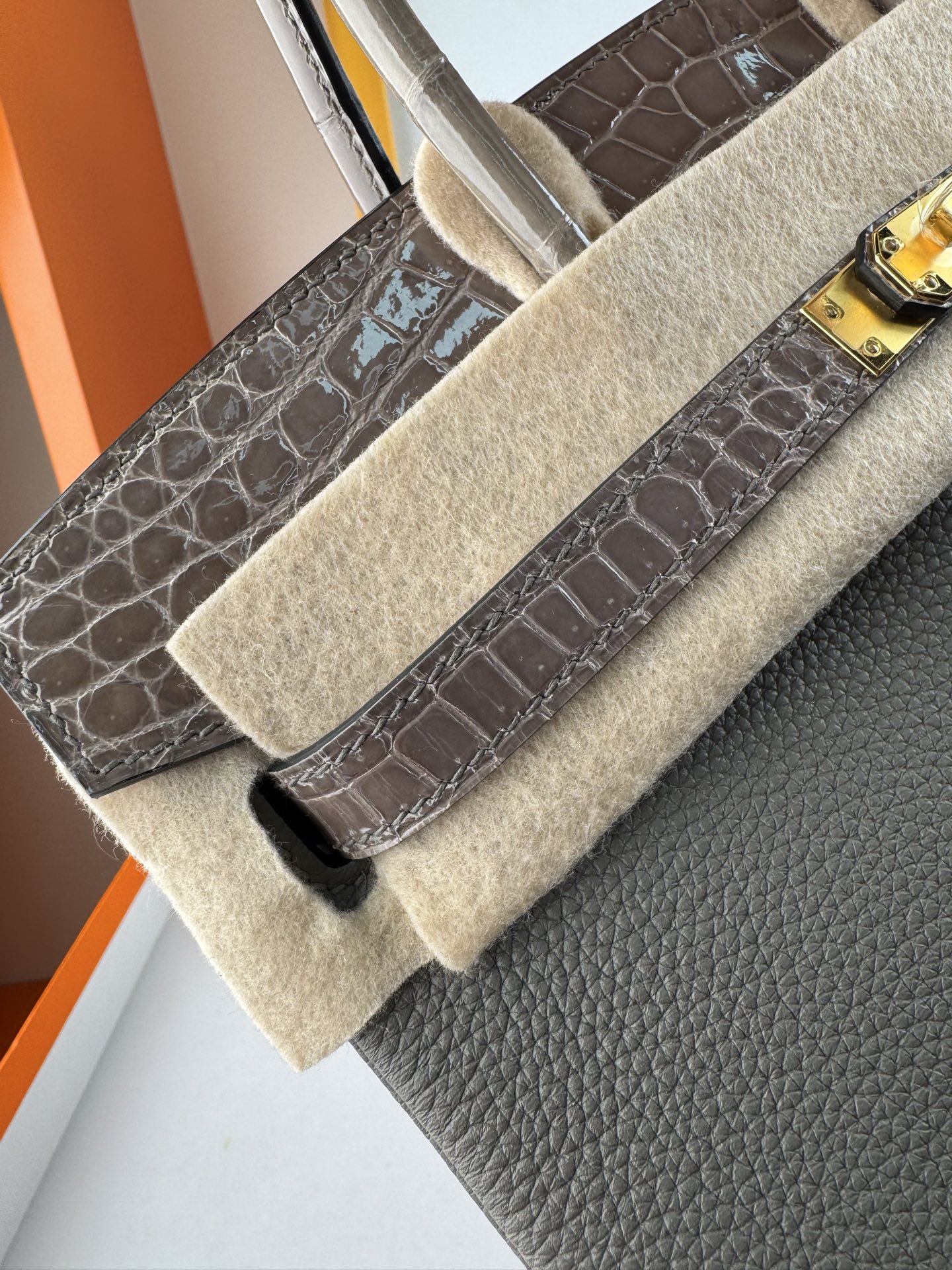 Birkin 25cm Touch Bag, Togo Leather and Alligator Skin, with Gold Hardware 5 i1747994454044 6604 0 4