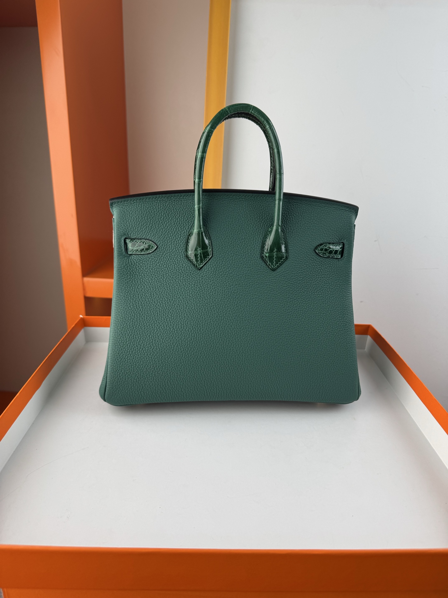 Birkin 25cm Emerald Green Togo Leather and Alligator Gold Hardware Bag 3 i1747994724233 3865 0 1
