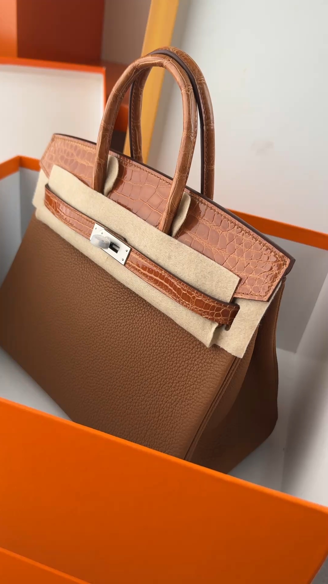Birkin 25cm Honey Brown Togo Leather with Crocodile Trim Gold Hardware 1 i1747995714724 6175 0 0