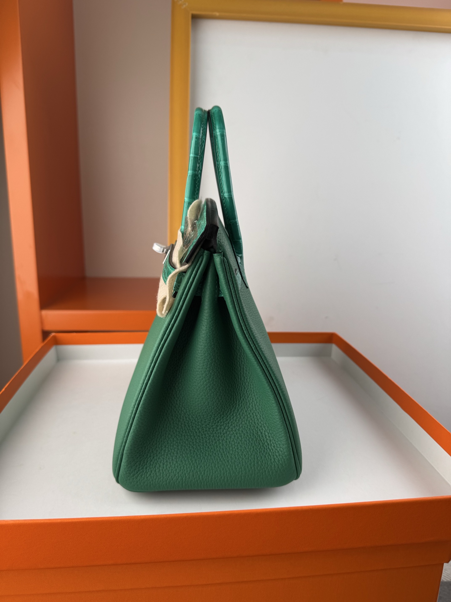 Hermès Birkin 25 Touch Emerald Green Togo Leather & Alligator Handbag 8 i1748079235133 3802 0 6