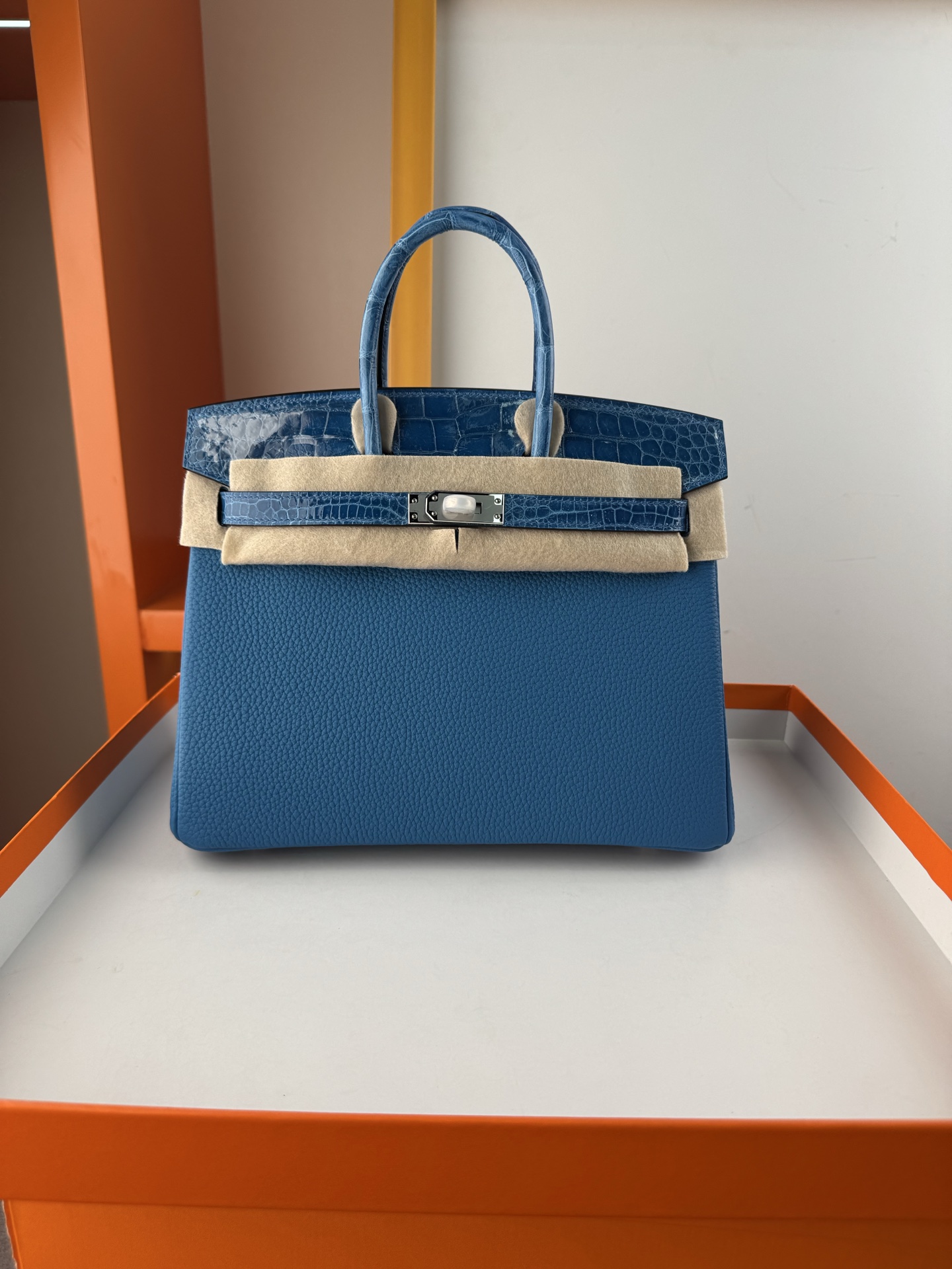 Hermès Birkin 25 Touch Paradise Blue Togo Leather & Alligator Handbag 1 i1748102698553 3866 0 0