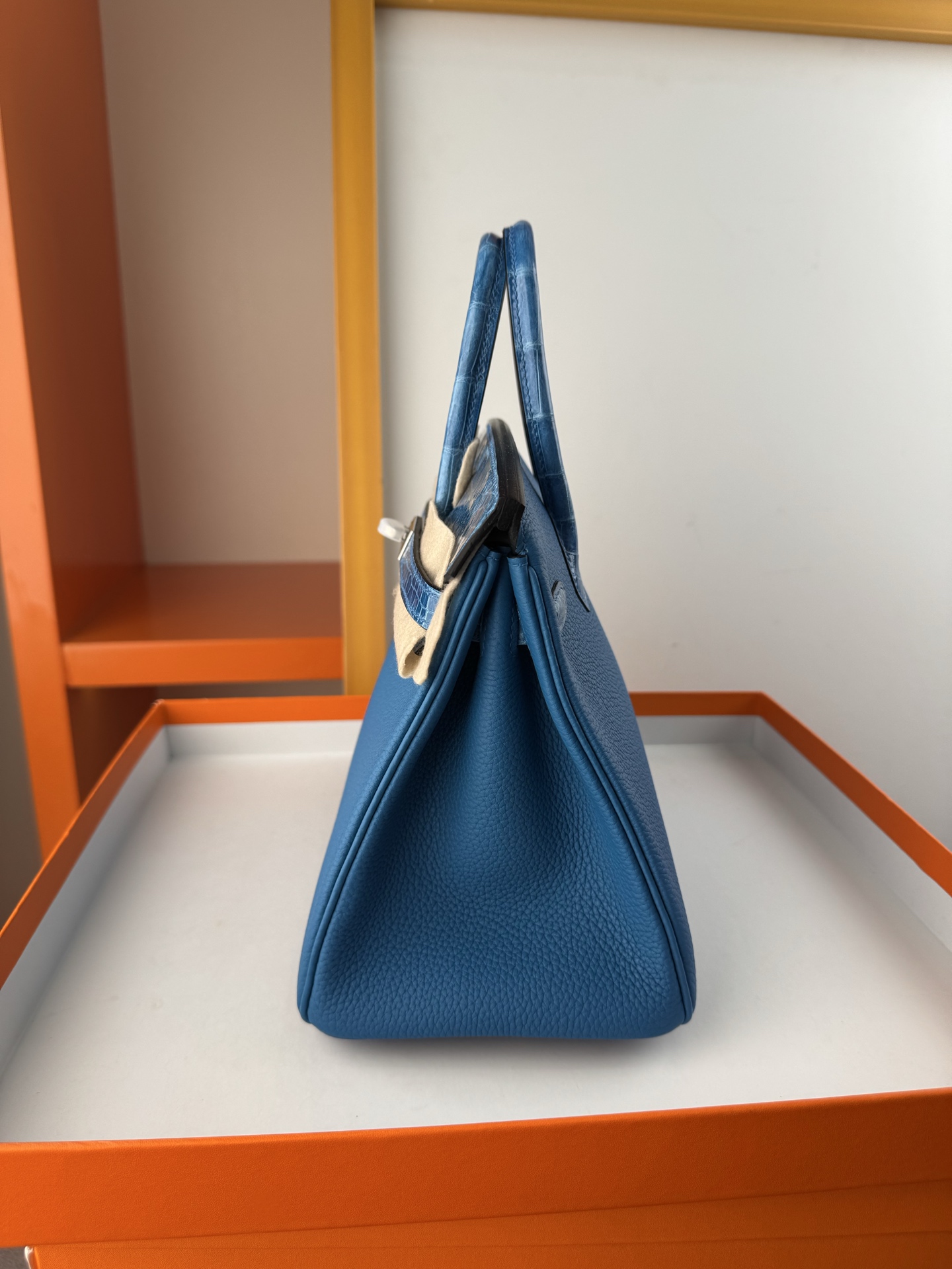 Hermès Birkin 25 Touch Paradise Blue Togo Leather & Alligator Handbag 8 i1748102703783 5999 0 7