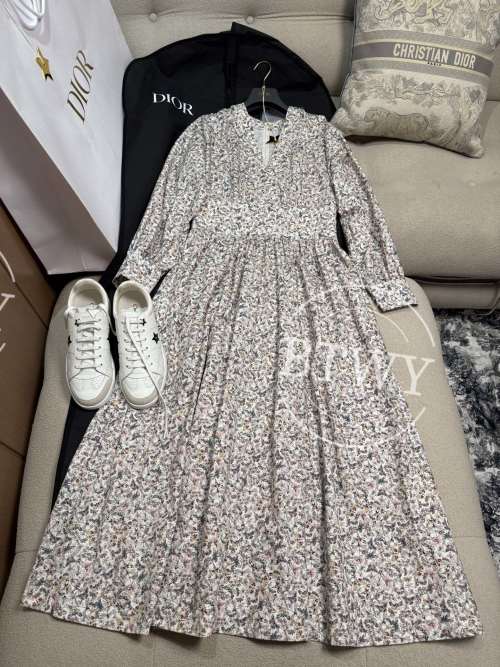 Dior Dragonfly Print Cotton Dress - Luxurious & Romantic - Limited Edition