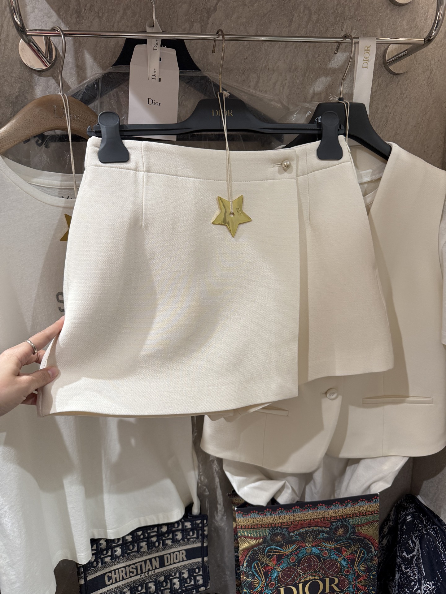 Elegant Silk Wool Skirt Pants with Pearl Buttons | Designer Inspired 7 i1748422164390 2430 0 5