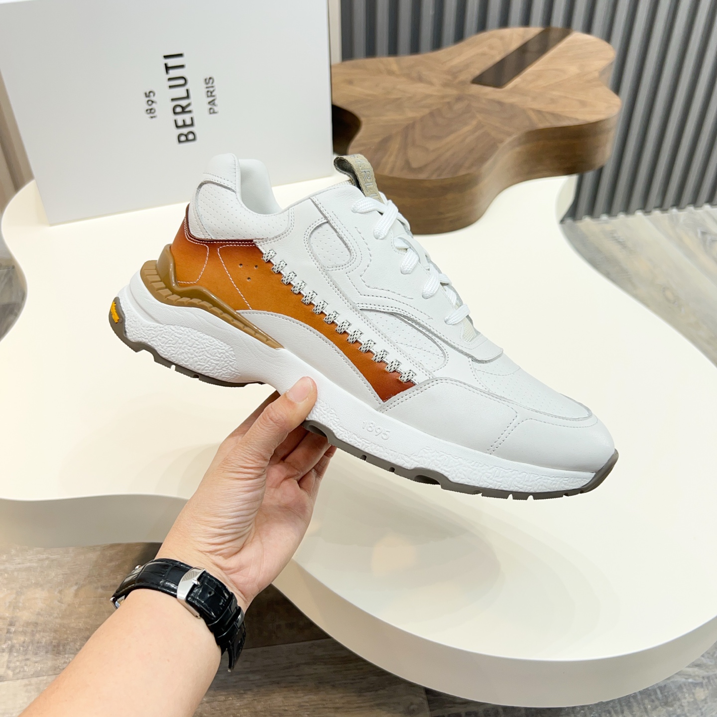 Berluti Men's White Leather Sneaker Italian Hand-Painted Shoe Size 39-44 8 i1742851875626 4056 0 0