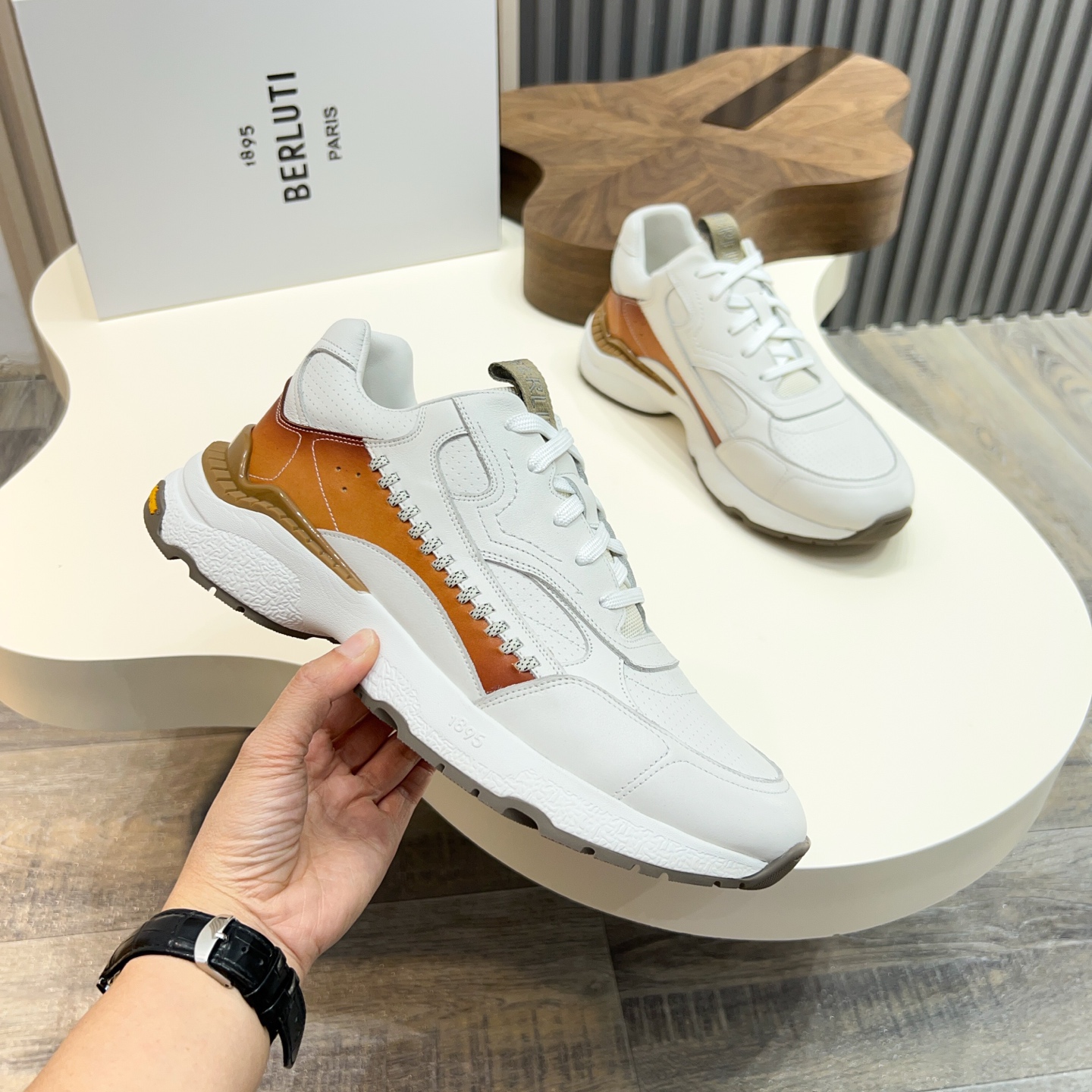 Berluti Men's White Leather Sneaker Italian Hand-Painted Shoe Size 39-44 5 i1742852194000 3395 0 8