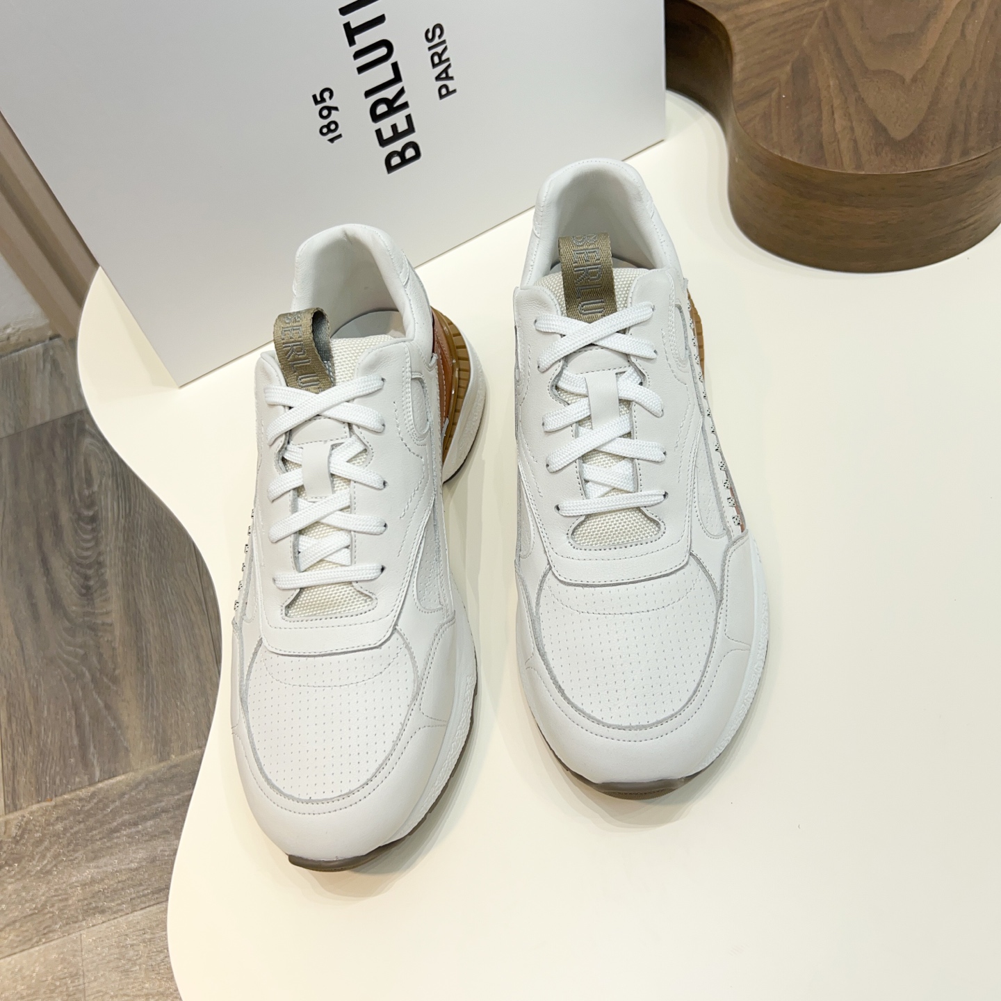 Berluti Men's White Leather Sneaker Italian Hand-Painted Shoe Size 39-44 9 i1742852195115 3294 0 7