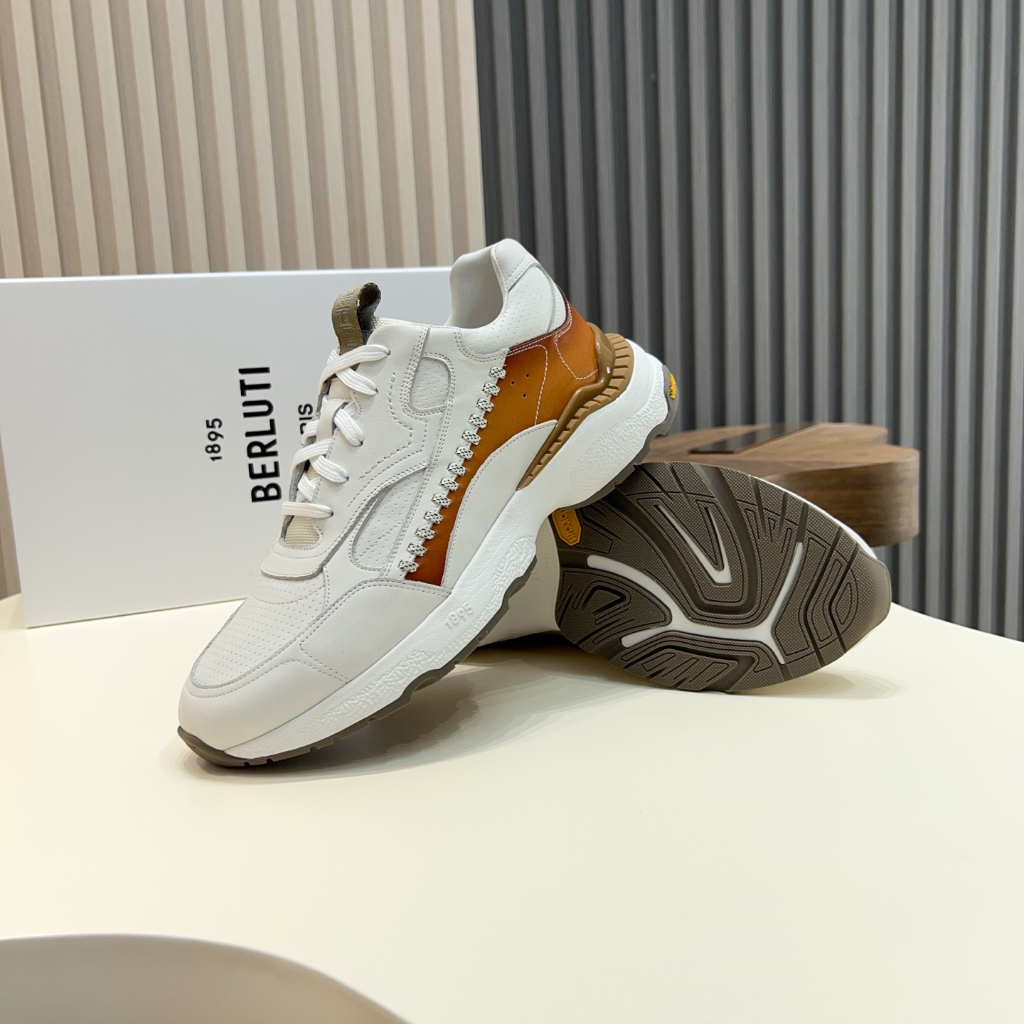 Berluti Men's White Leather Sneaker Italian Hand-Painted Shoe Size 39-44 4 i1742852196023 6276 0 6