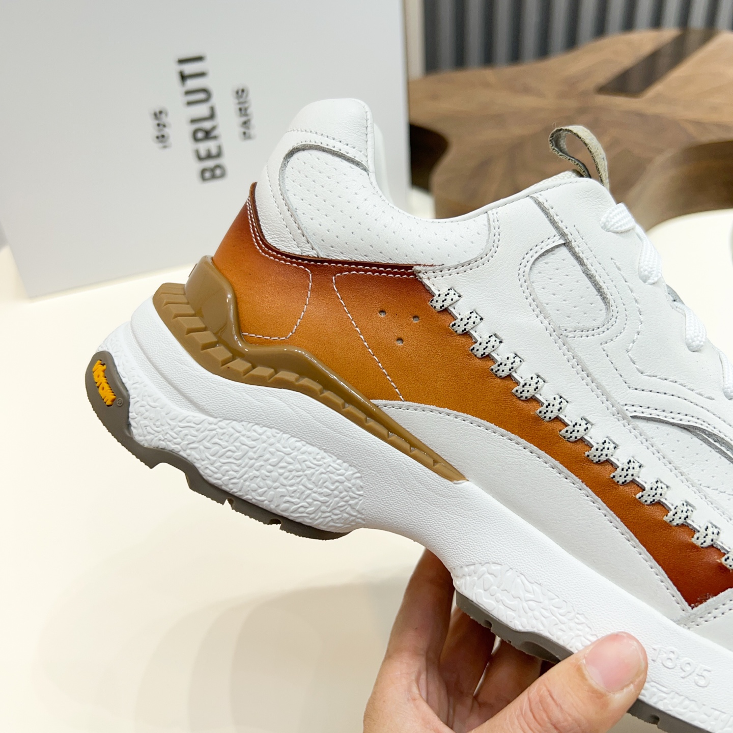 Berluti Men's White Leather Sneaker Italian Hand-Painted Shoe Size 39-44 10 i1742852234549 6301 0 8