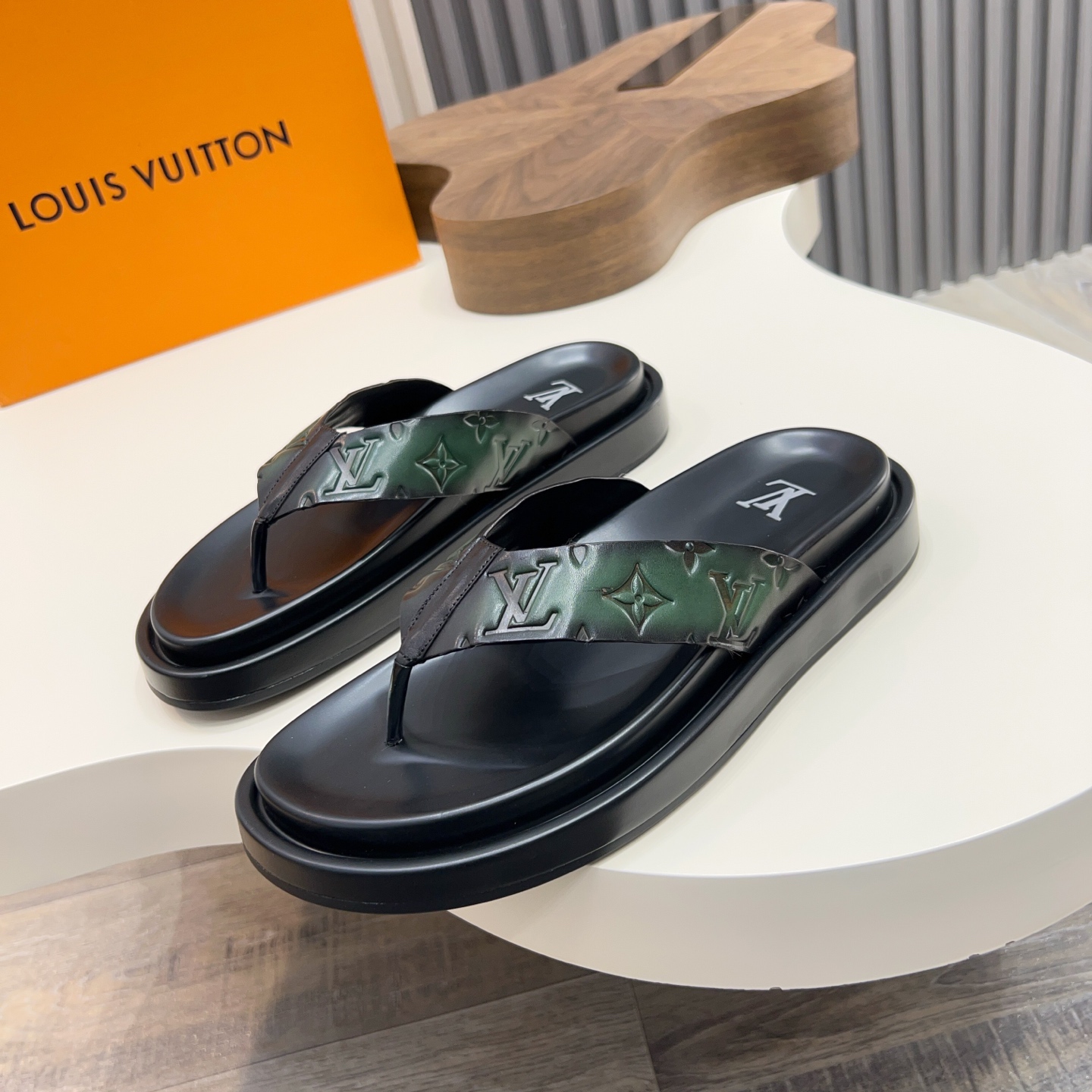 Louis Vuitton Men's Luxury Leather Thong Sandals - Stylish Summer Essential 1 Louis Vuitton Men's Luxury Leather Thong Sandals - Stylish Summer Essential