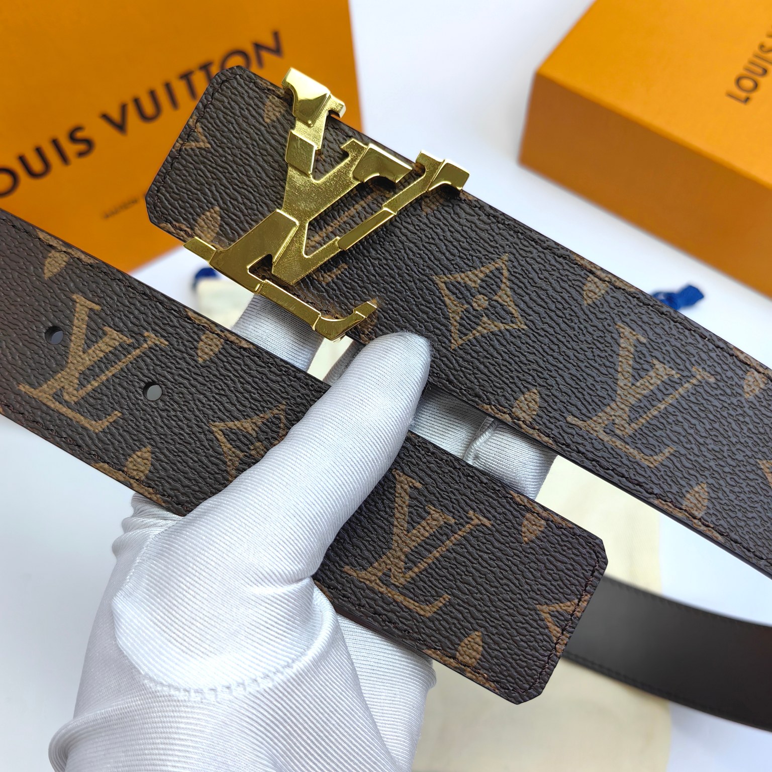 LV.路易威登原版品质代工厂货品40mm宽度正品一体铸造五金钢扣原厂皮料双面原厂定制面料区别市场货