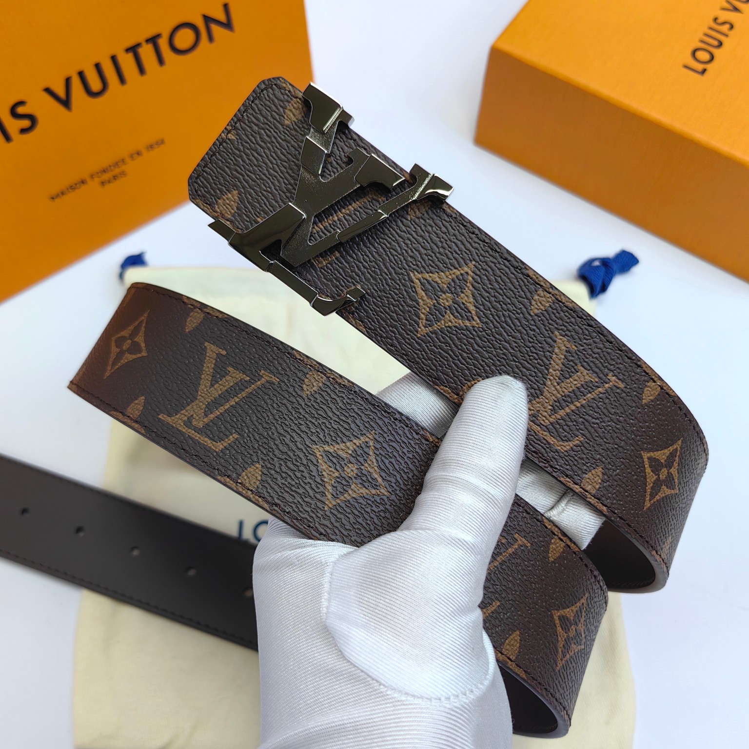 LV.路易威登原版品质代工厂货品40mm宽度正品一体铸造五金钢扣原厂皮料双面原厂定制面料区别市场货