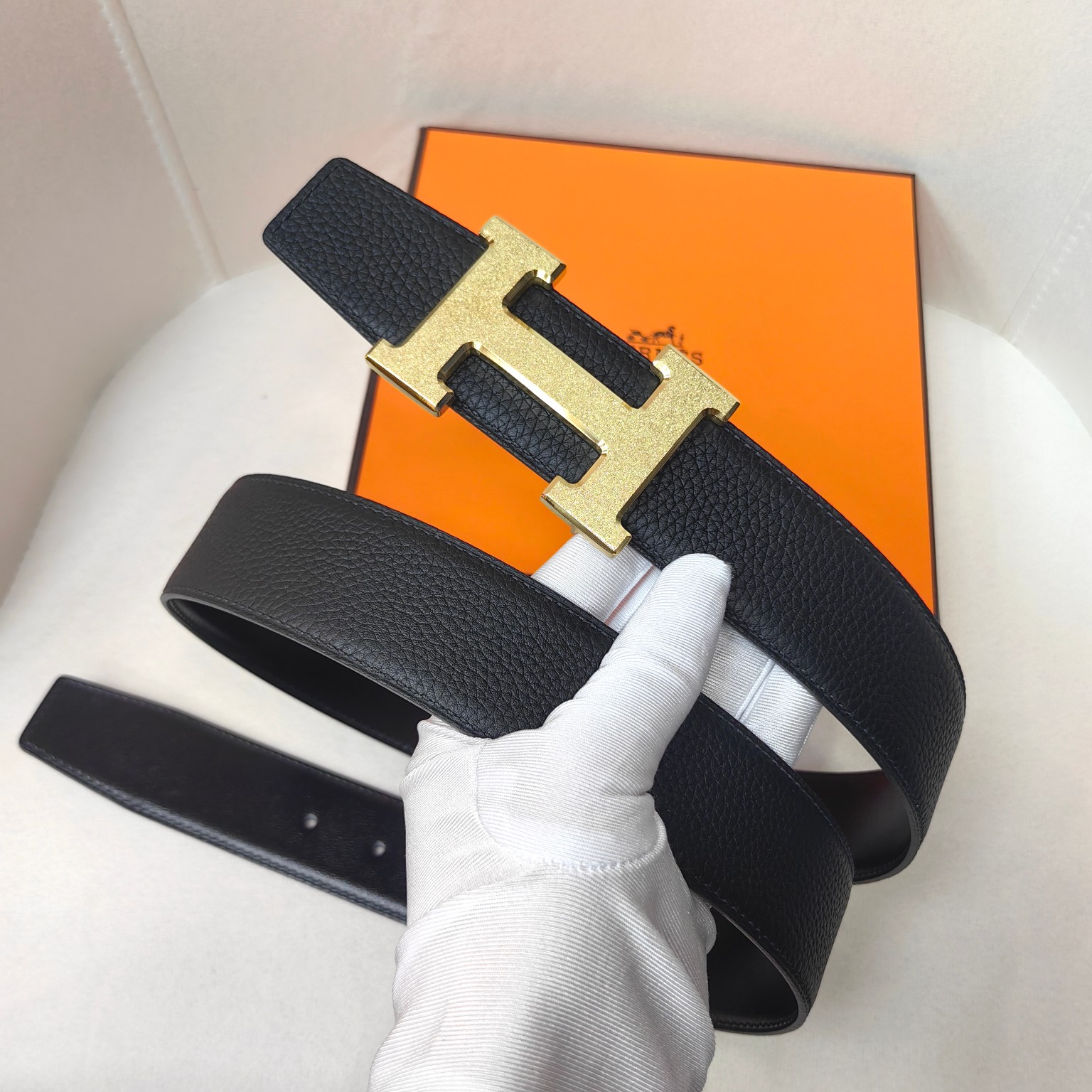  官网同步 爱马仕专柜同步 进口双面小牛皮 精钢精品五金 双面可用38mm 