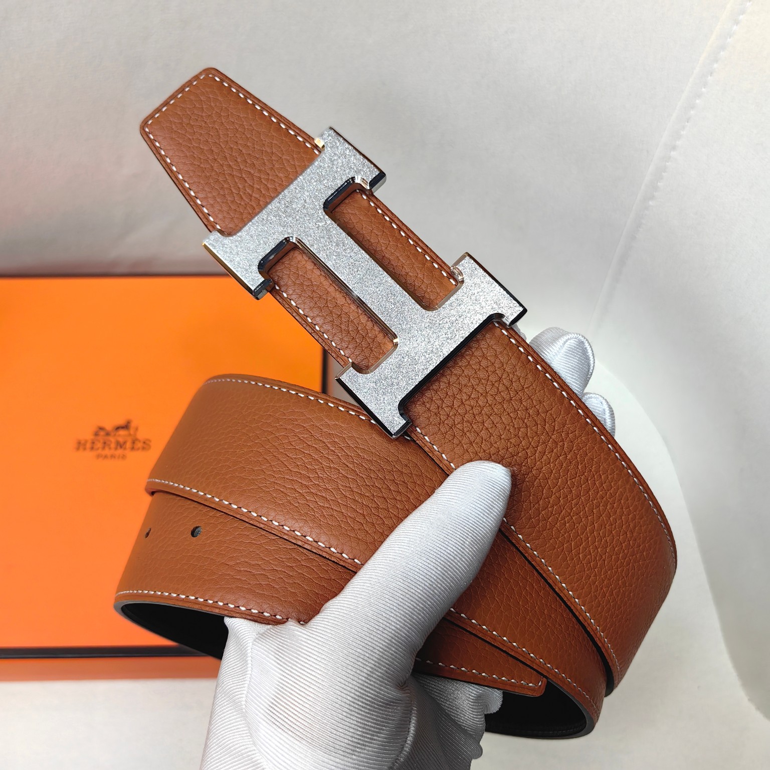  官网同步 爱马仕专柜同步 进口双面小牛皮 精钢精品五金 双面可用38mm 