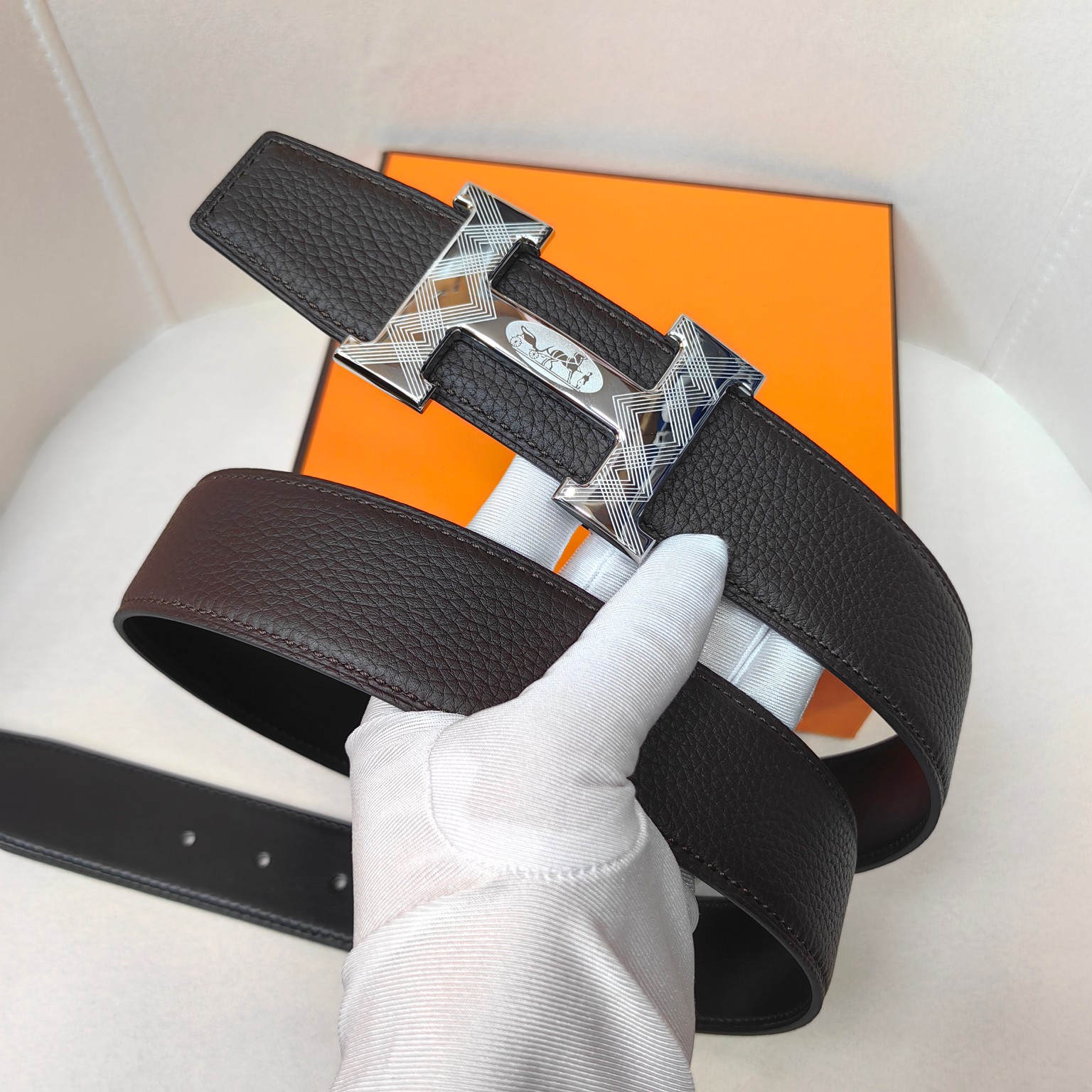  官网同步 爱马仕专柜同步 进口双面小牛皮 精钢精品五金 双面可用38mm 
