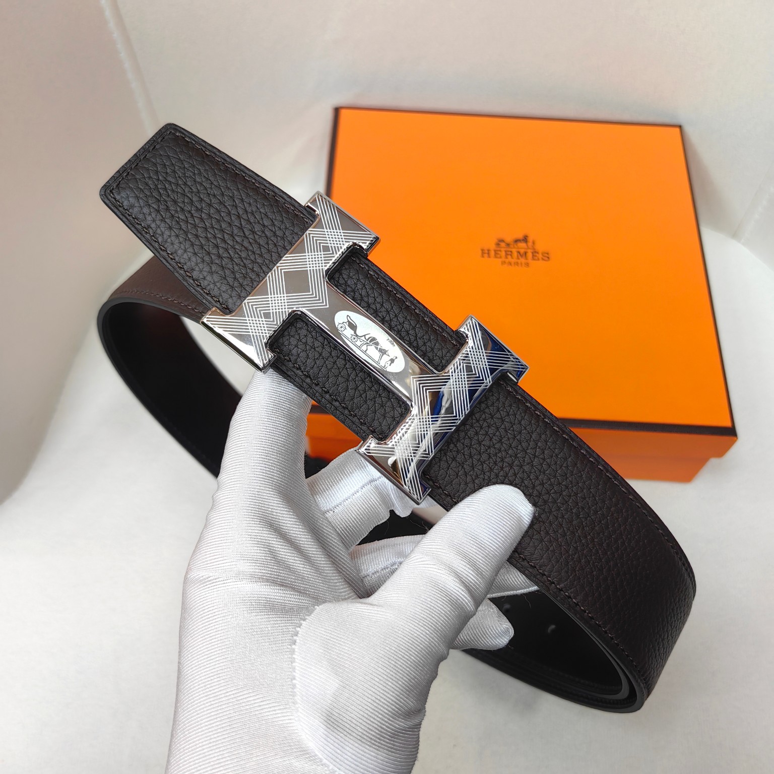  官网同步 爱马仕专柜同步 进口双面小牛皮 精钢精品五金 双面可用38mm 