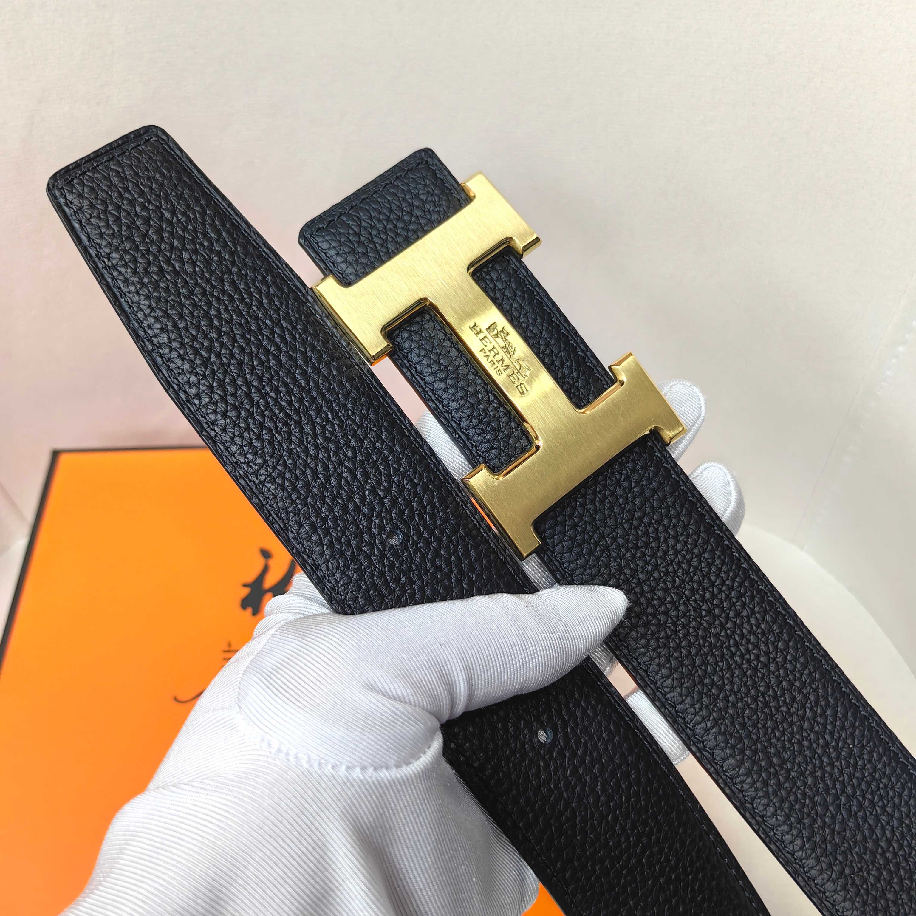 官网同步 爱马仕专柜同步 进口双面头层牛皮精钢精品五金 双面可用38mm 